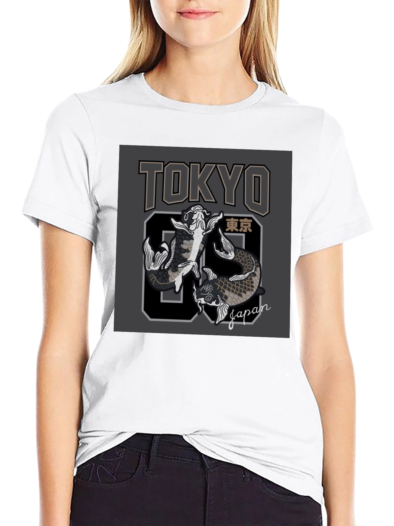 Tokyo Japan Koi Fish Graphic Tee