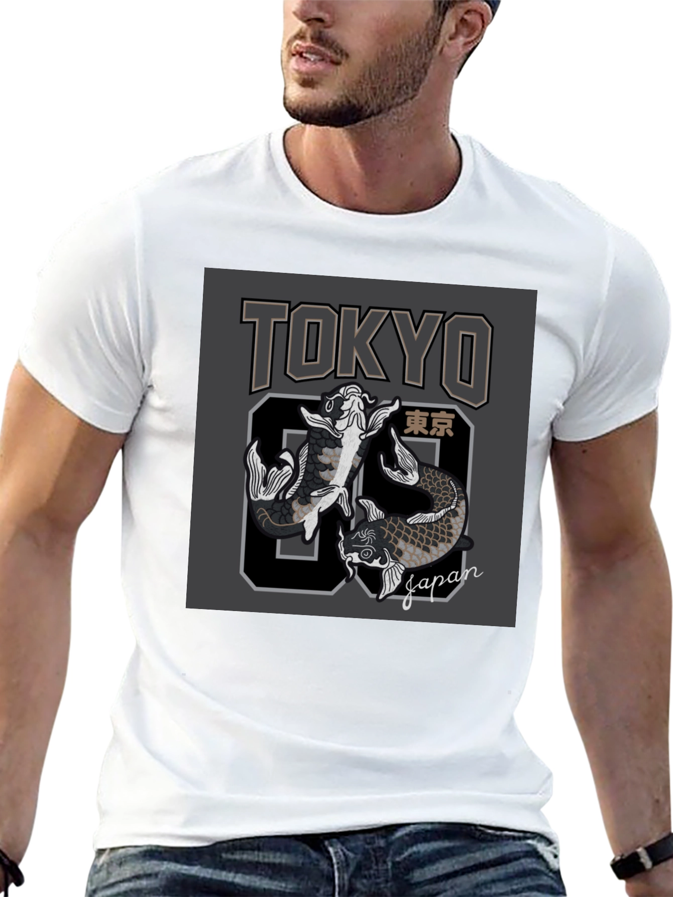 Tokyo Japan Koi Fish Graphic Tee