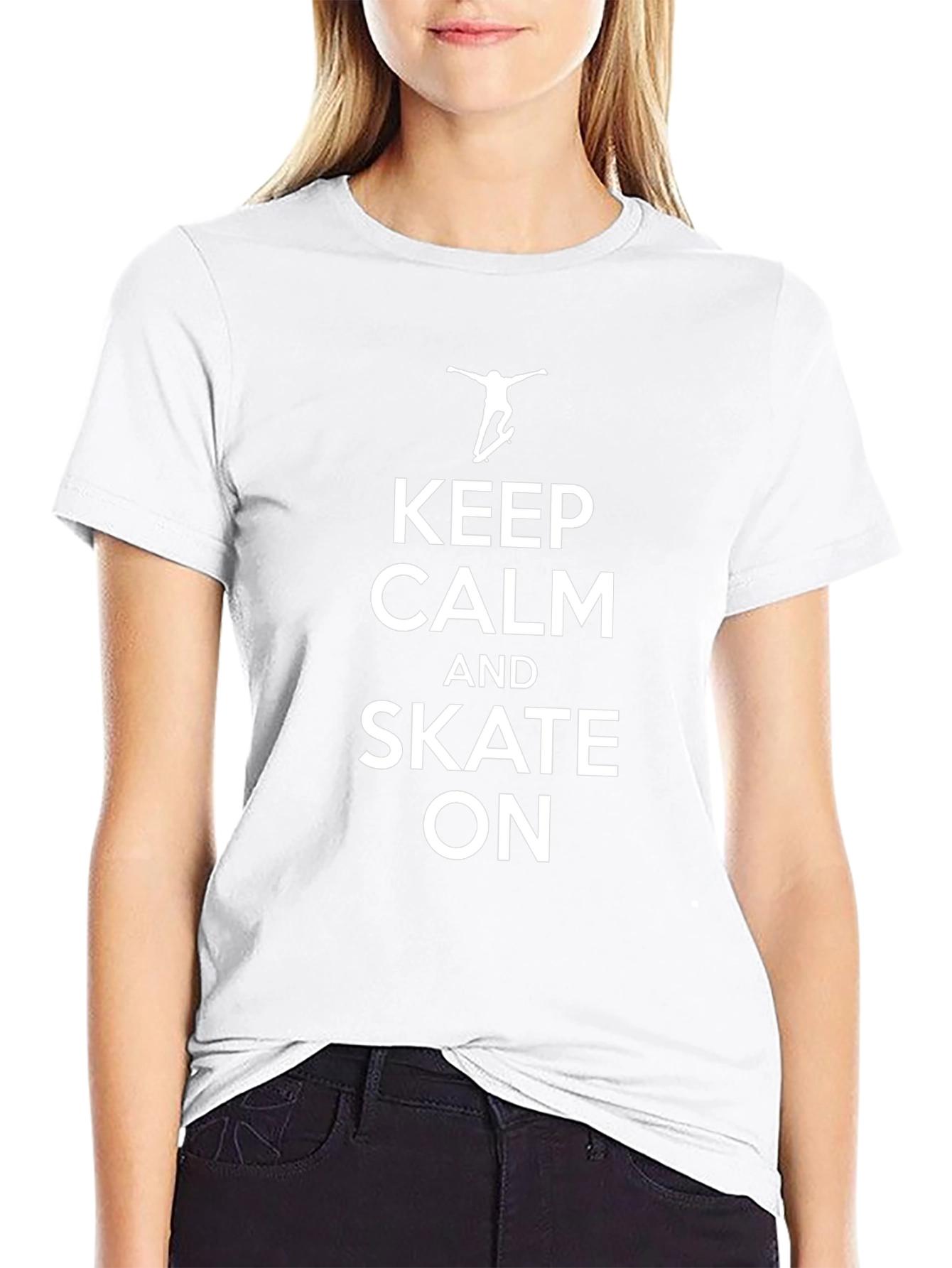 Keep Calm & Skate On Graphic Tee - Black