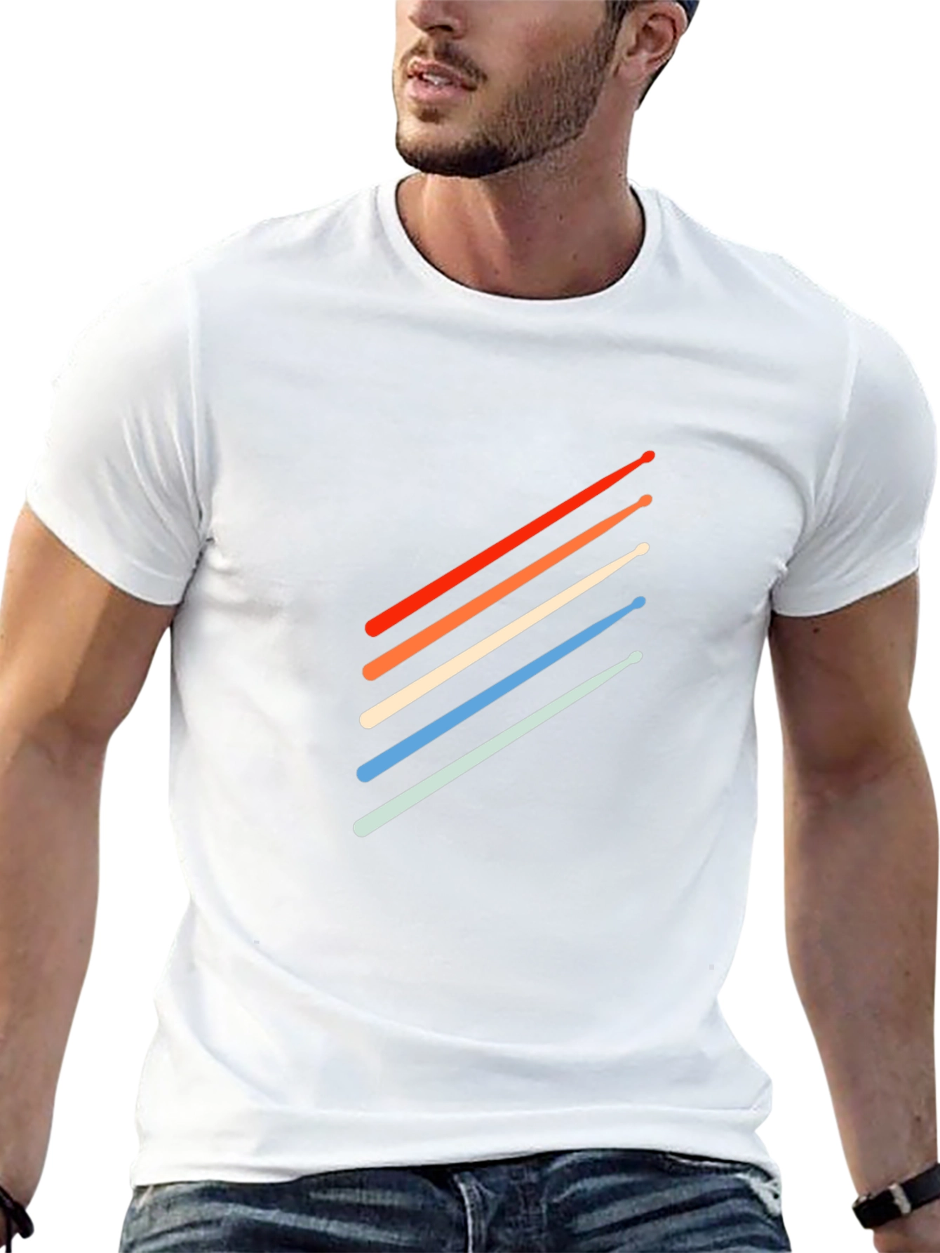 Retro Drum Sticks T-Shirt - Stylish Musician Tee