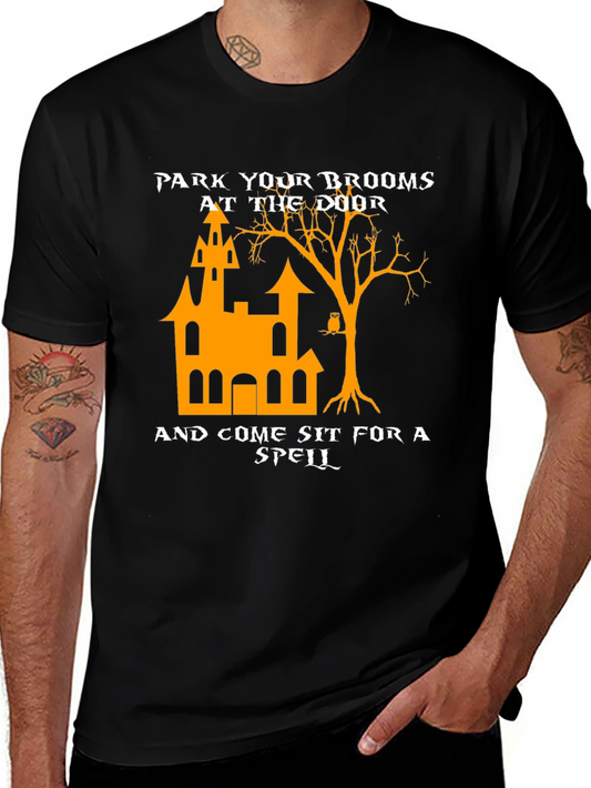 Park Your Brooms Halloween T-Shirt