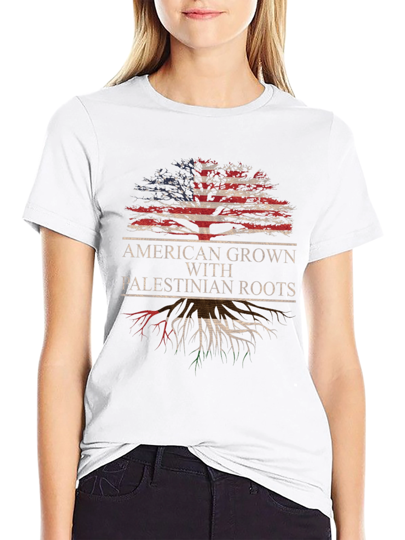 American Grown with Palestinian Roots T-Shirt