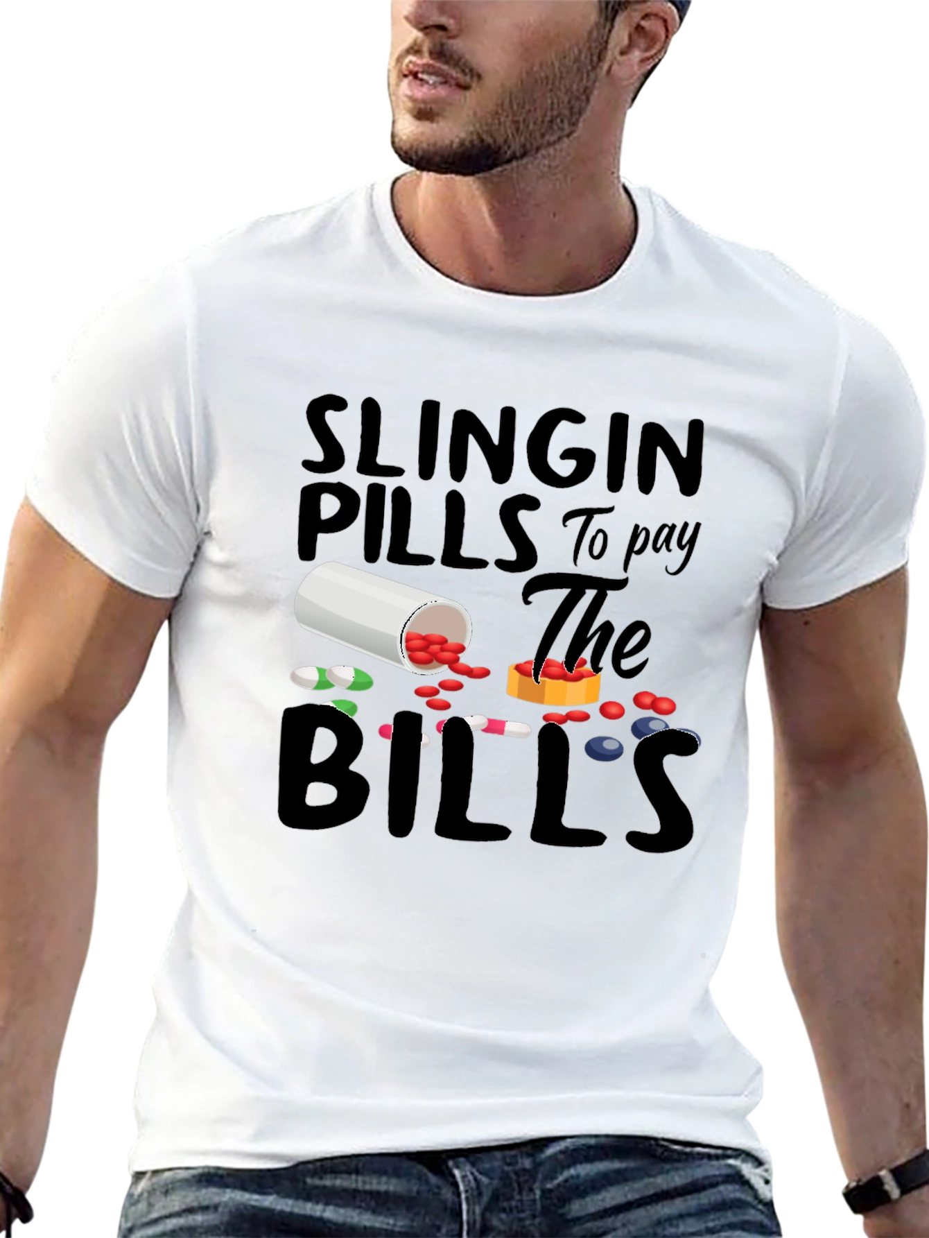 Slingin Pills Graphic Tee - Funny Pharmacy T-Shirt