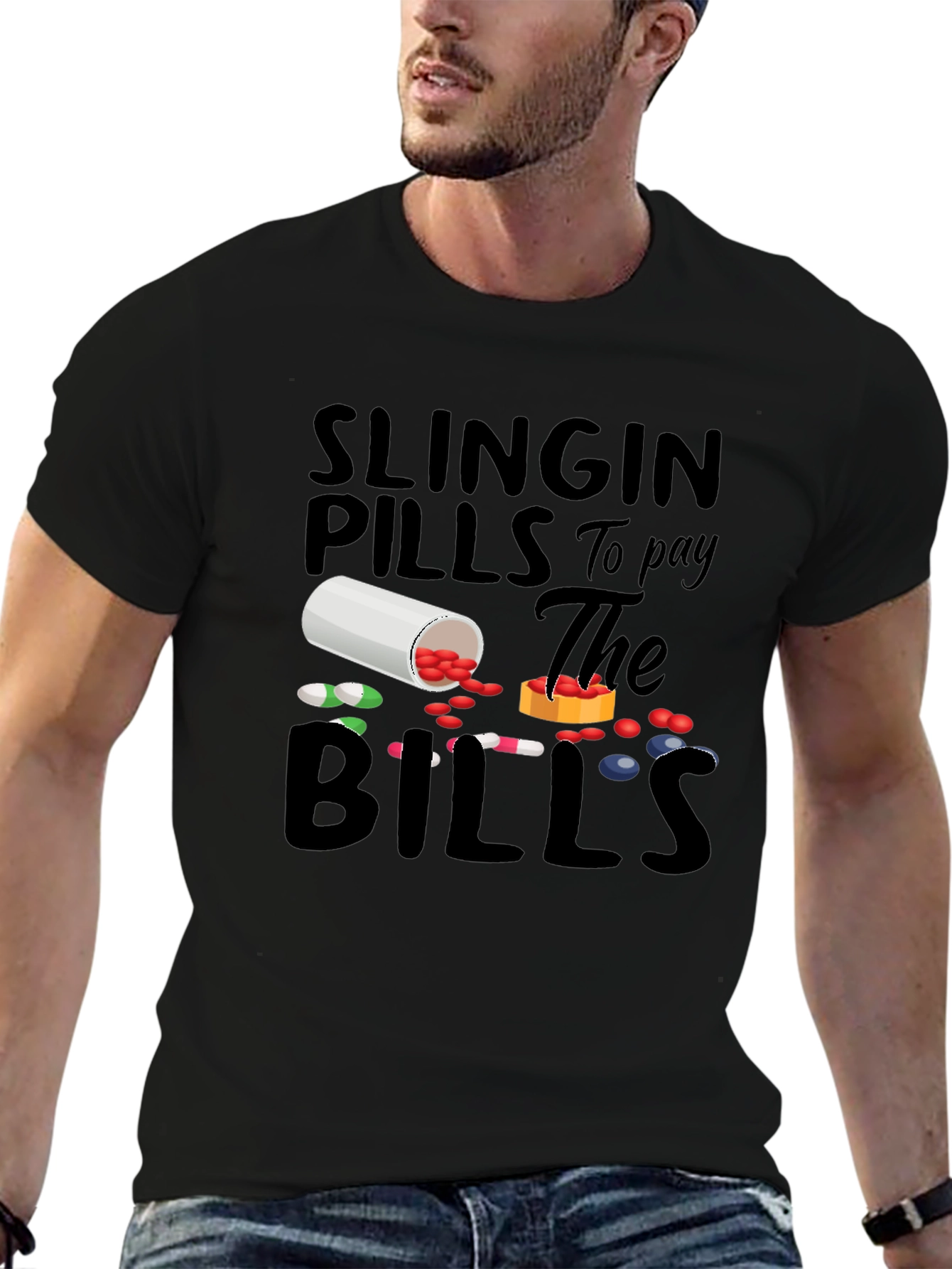 Slingin Pills Graphic Tee - Funny Pharmacy T-Shirt