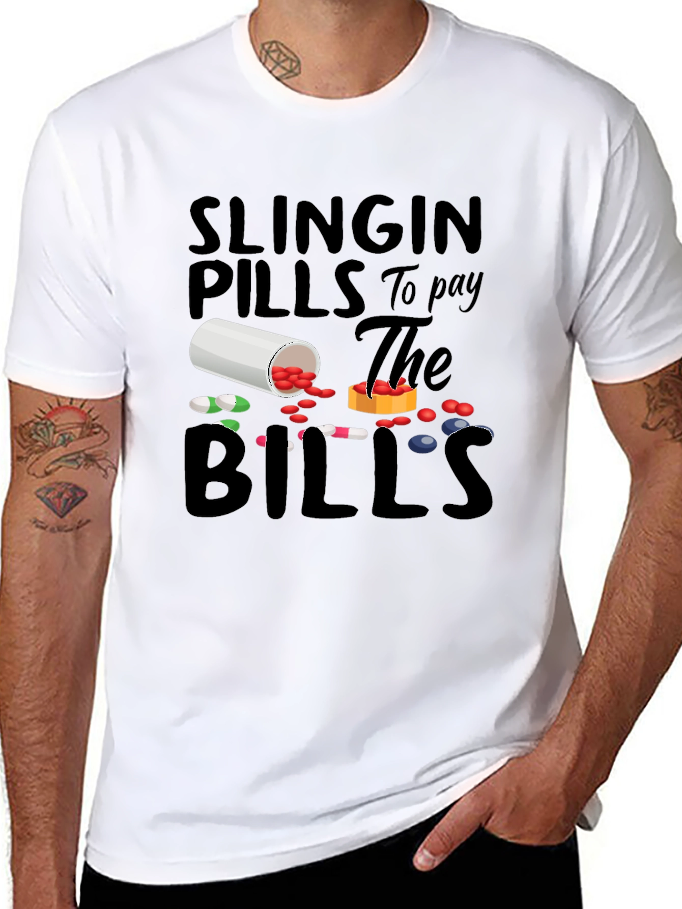 Slingin Pills Graphic Tee - Funny Pharmacy T-Shirt