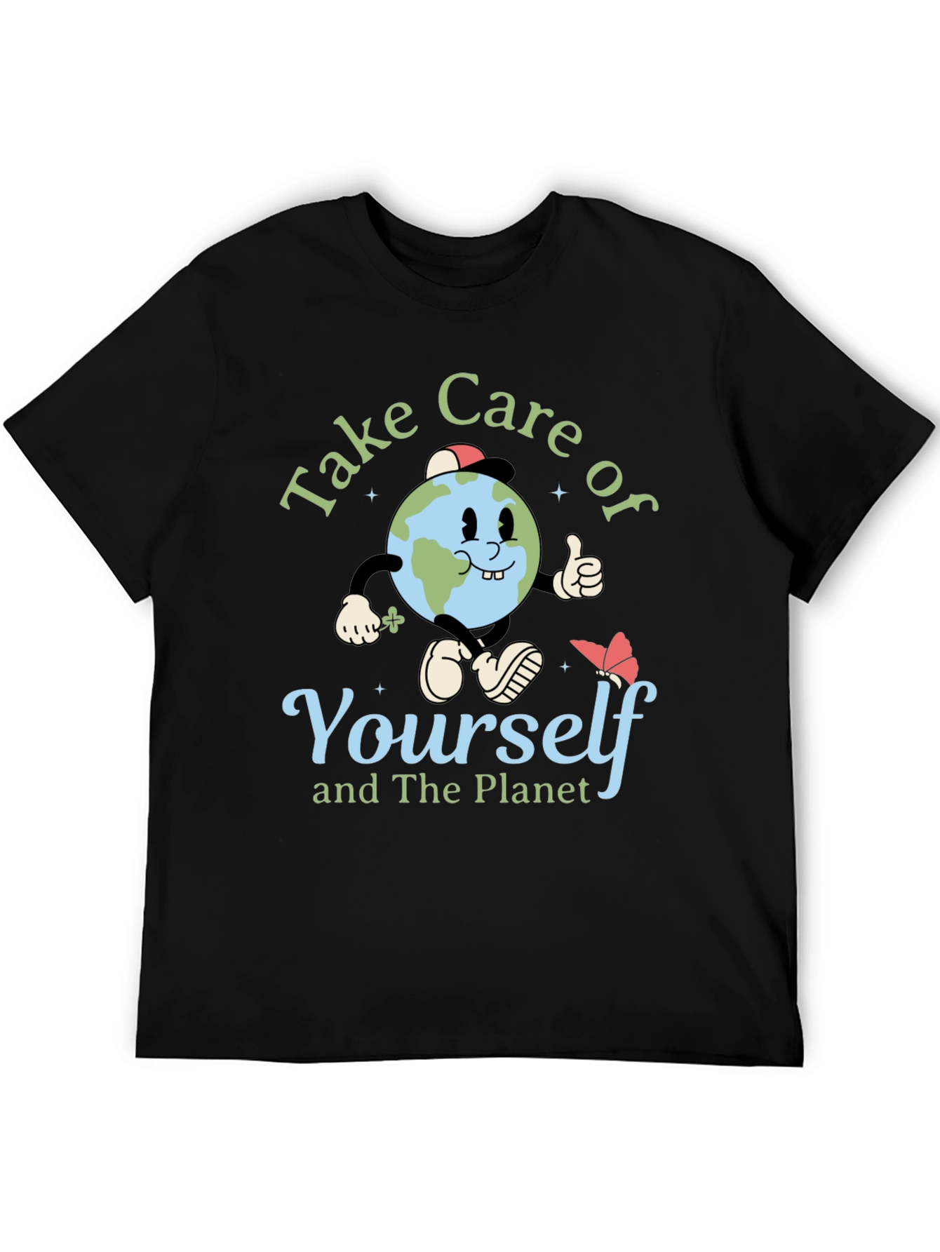 Take Care Earth Graphic T-Shirt Planet Conservation Tee