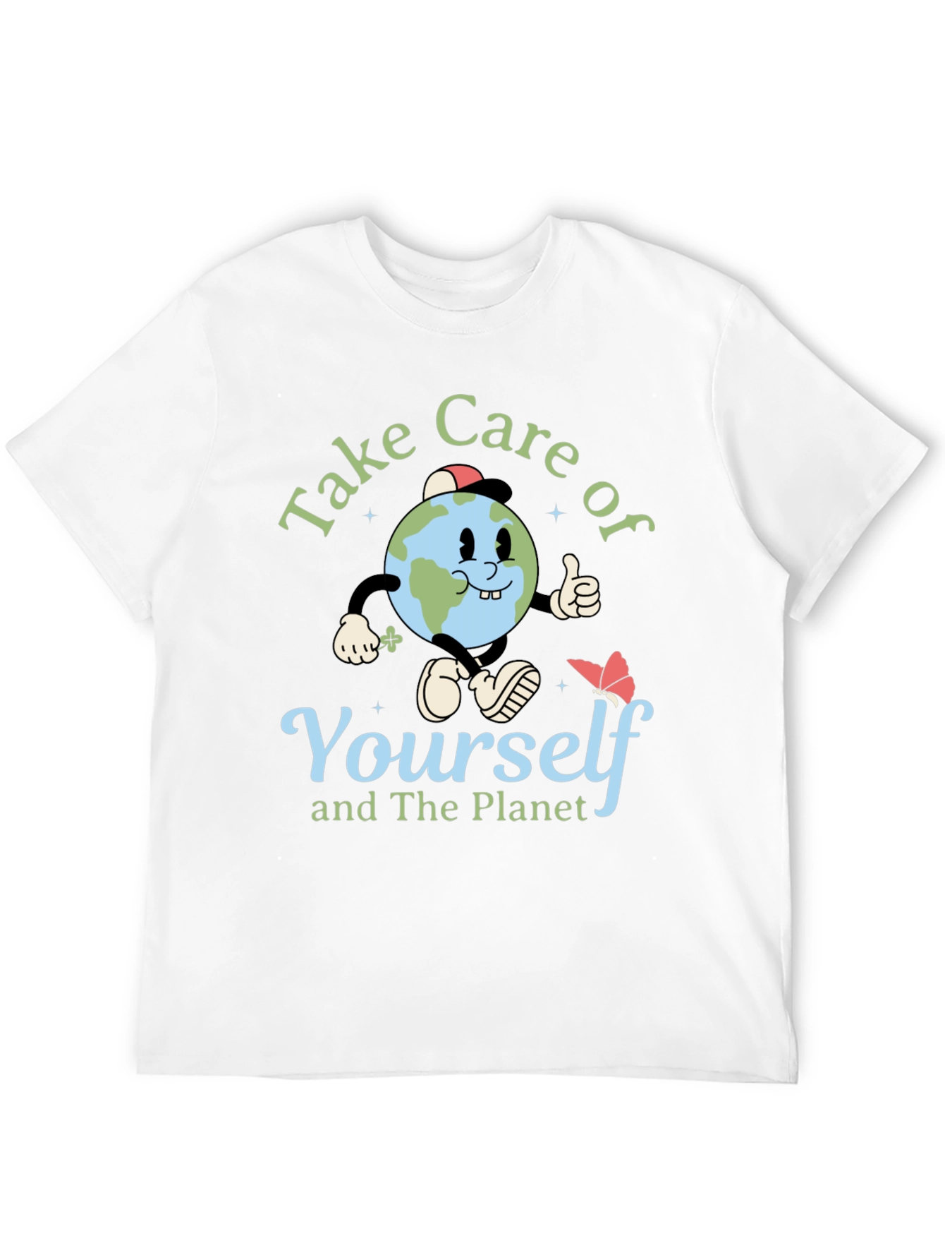 Take Care Earth Graphic T-Shirt Planet Conservation Tee