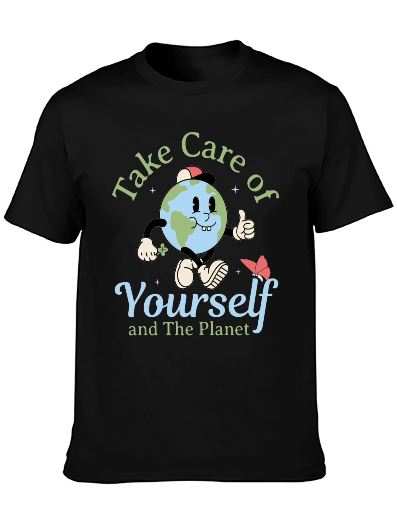 Take Care Earth Graphic T-Shirt Planet Conservation Tee