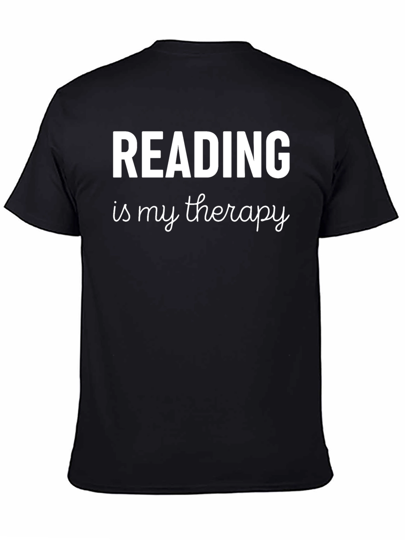 Reading is My Therapy Black T-Shirt