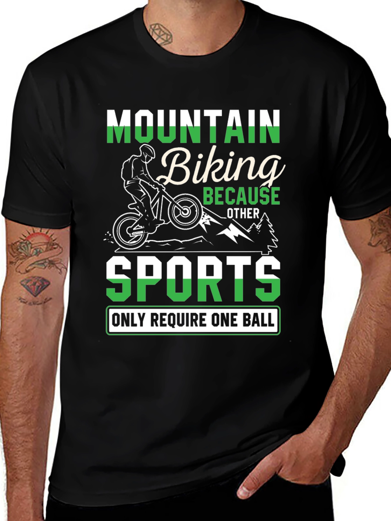 Mountain Biking Two Balls Graphic T-Shirt