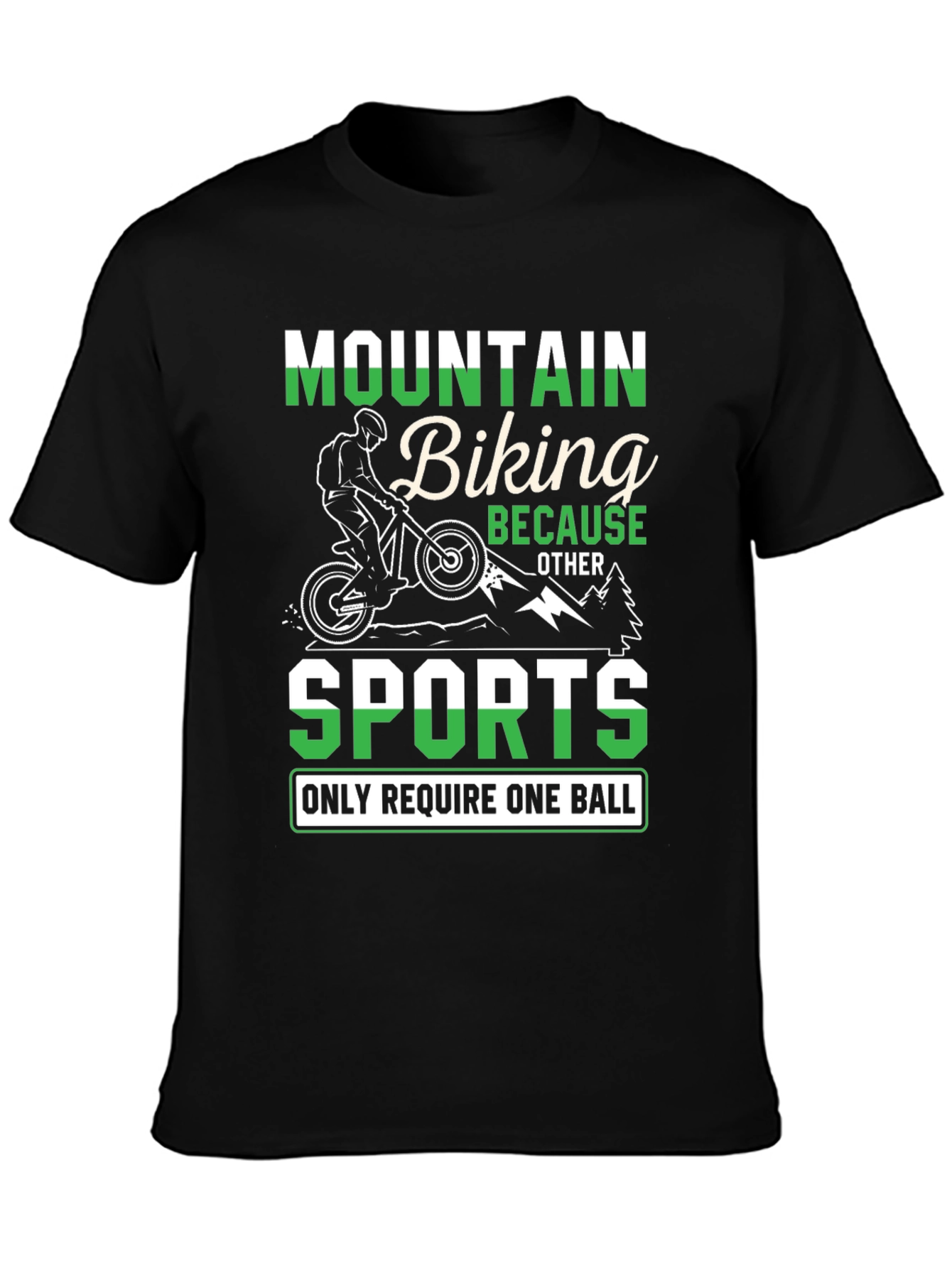 Mountain Biking Two Balls Graphic T-Shirt