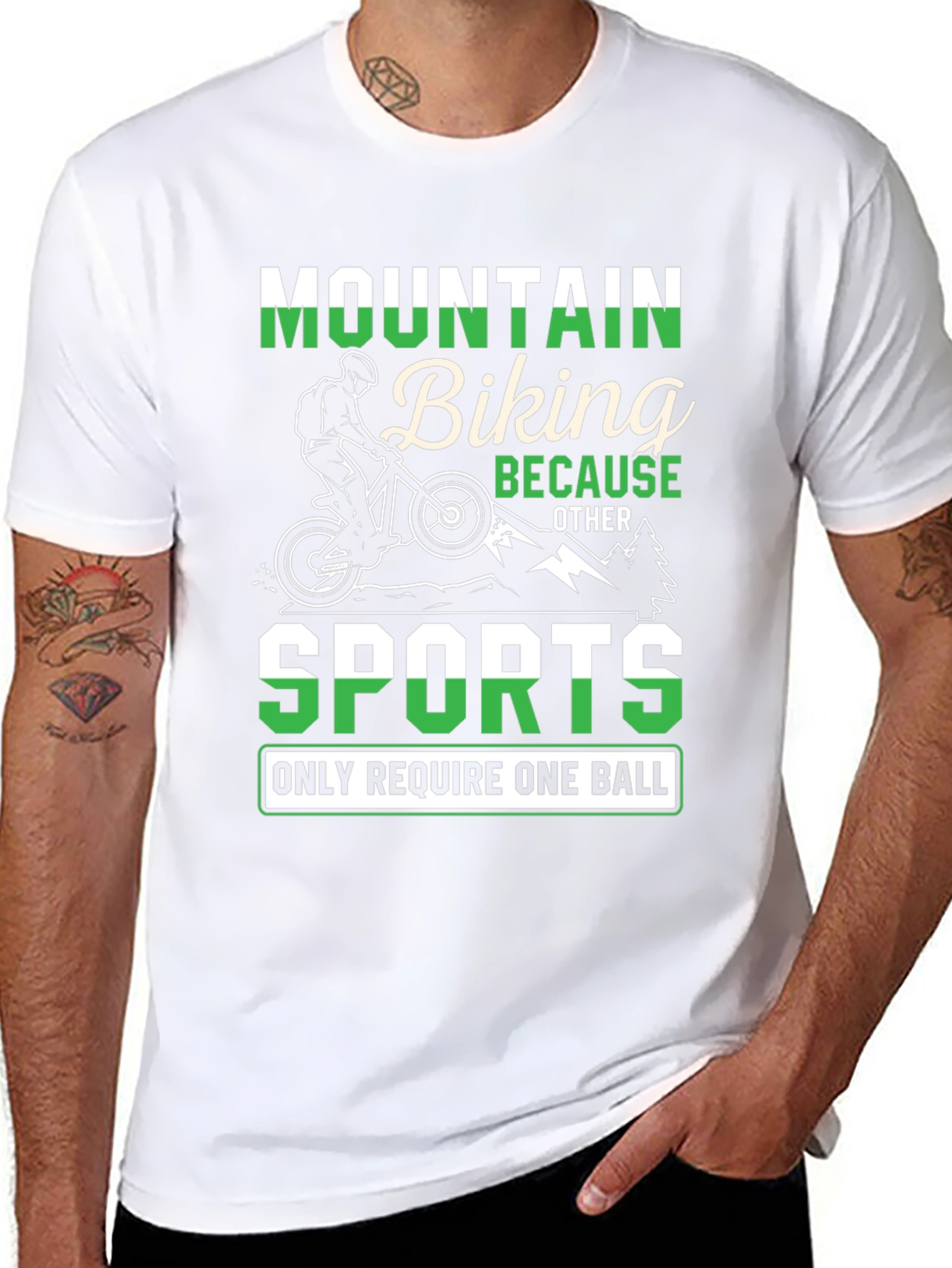 Mountain Biking Two Balls Graphic T-Shirt