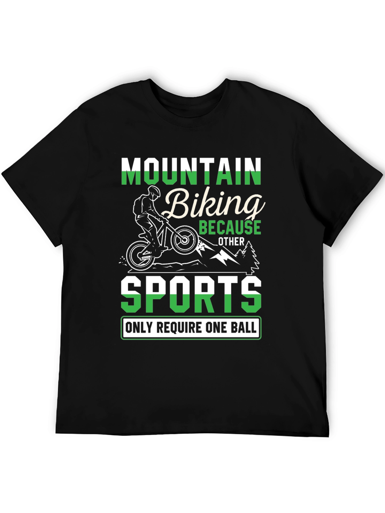 Mountain Biking Two Balls Graphic T-Shirt