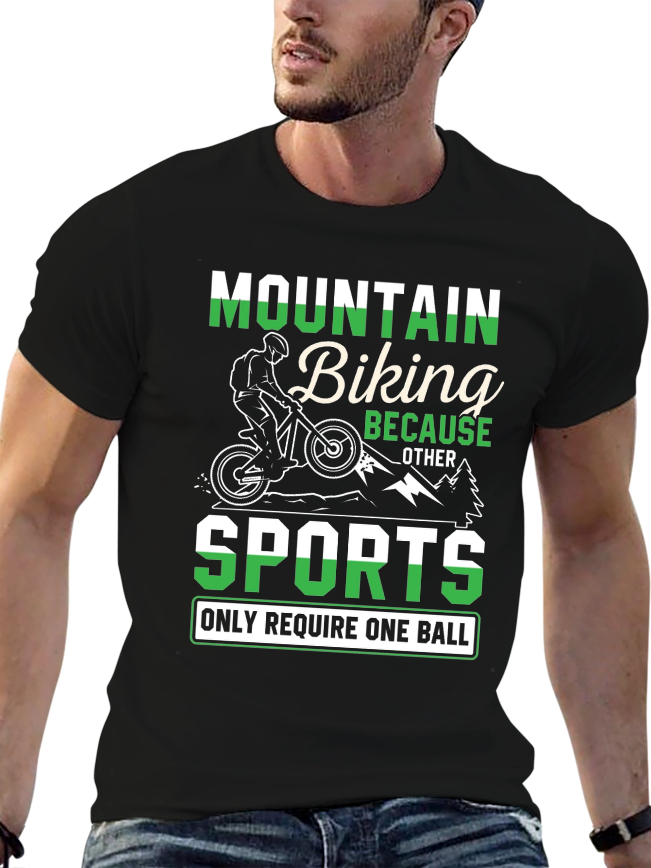 Mountain Biking Two Balls Graphic T-Shirt