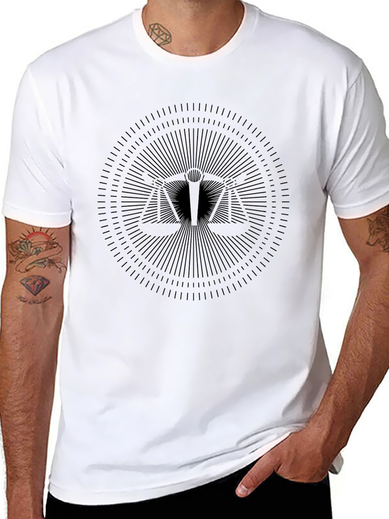 Balance Scale Graphic Black T-Shirt