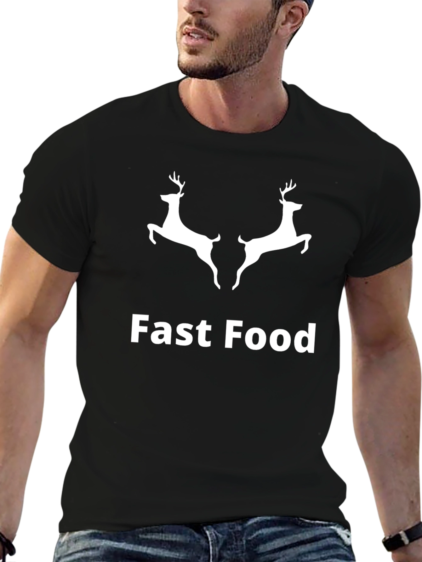 Fast Food Graphic Tee - Deer Design