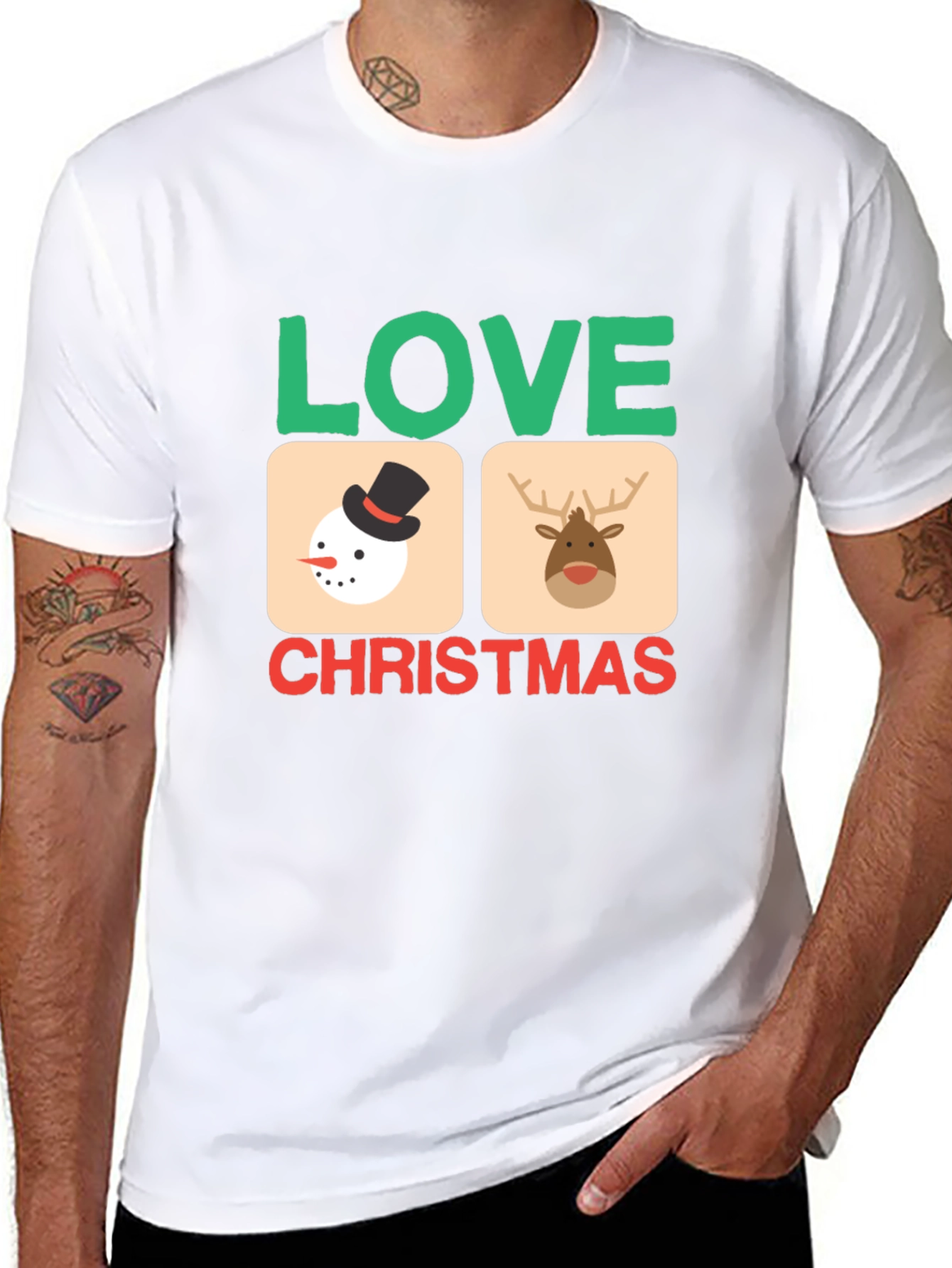 Festive Love Christmas Graphic Tee - Holiday Cheer