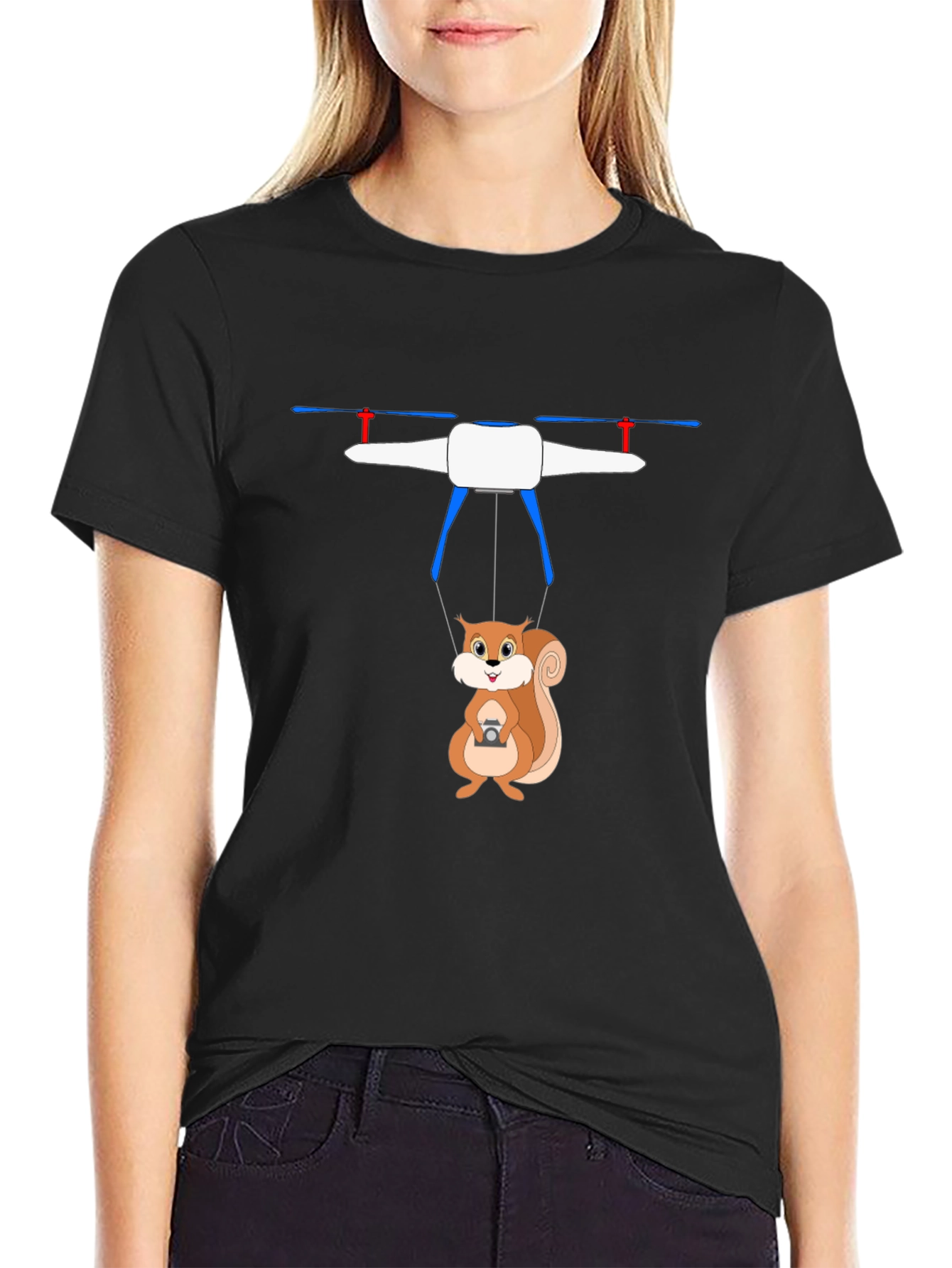 Squirrel Drone T-Shirt - Humorous Graphic Tee