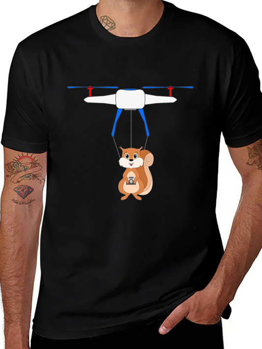Squirrel Drone T-Shirt - Humorous Graphic Tee