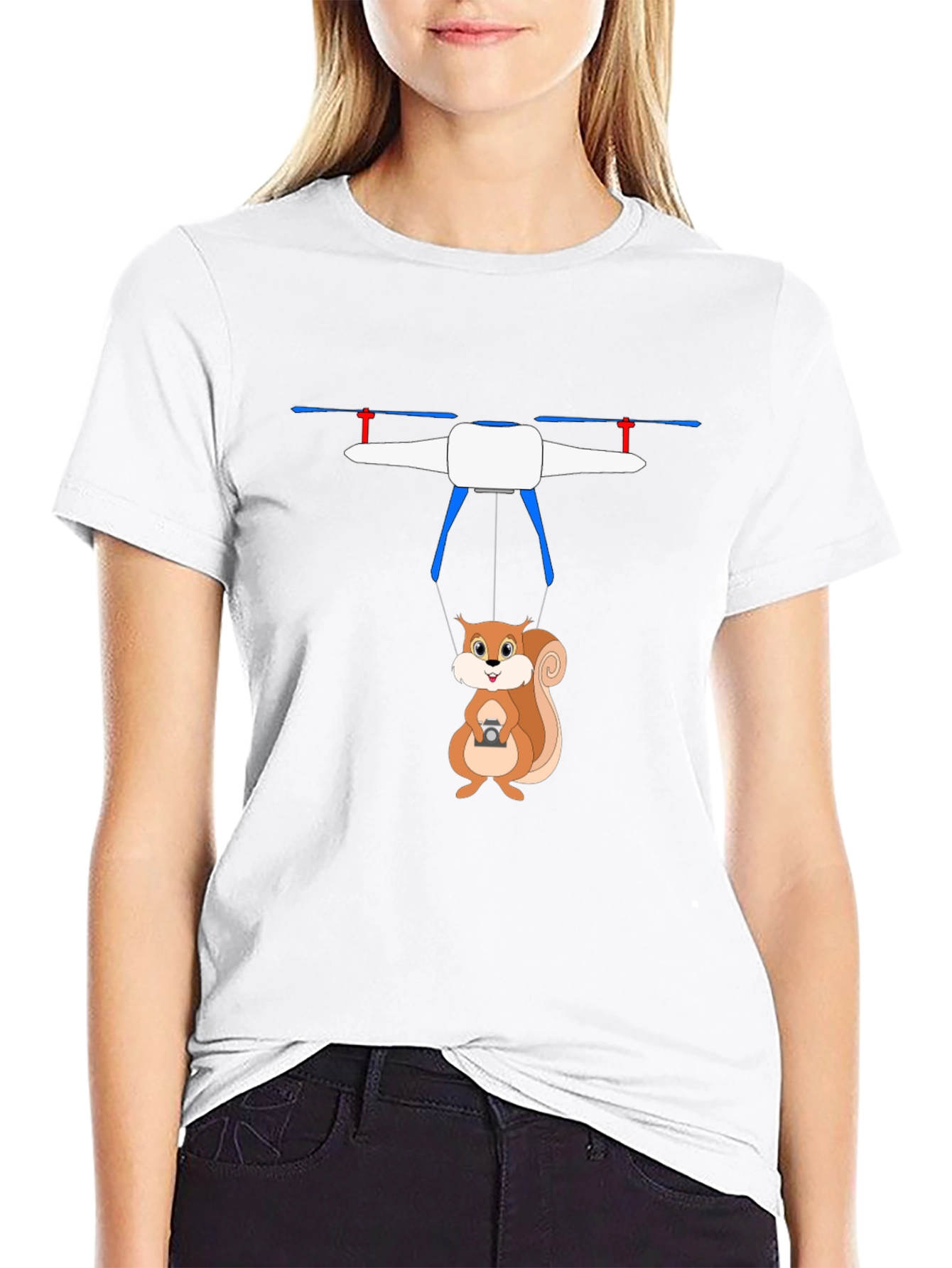 Squirrel Drone T-Shirt - Humorous Graphic Tee