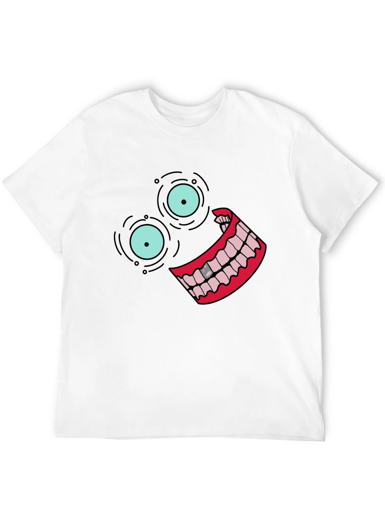 Black T-Shirt with Cartoon Face Design