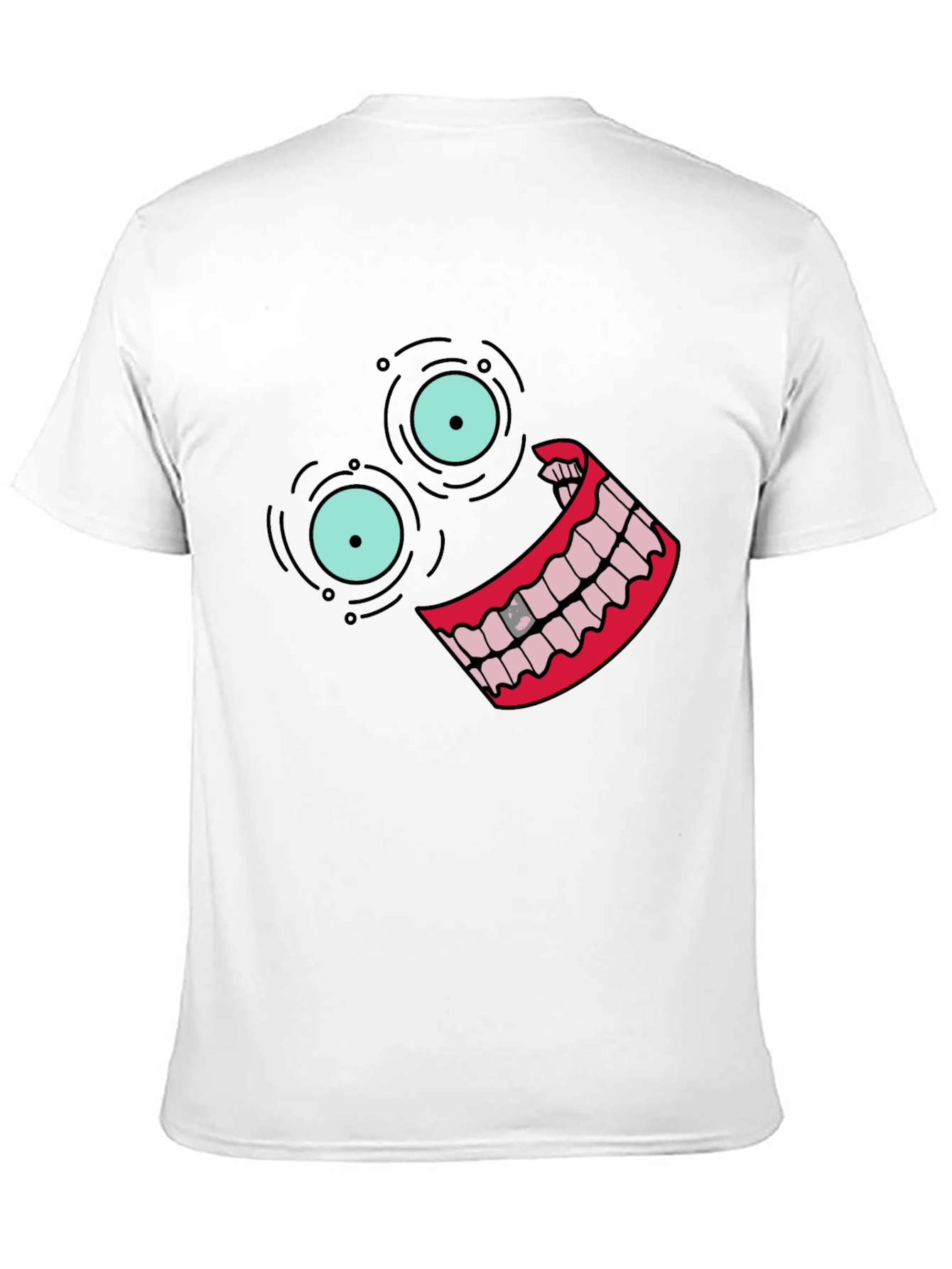 Black T-Shirt with Cartoon Face Design