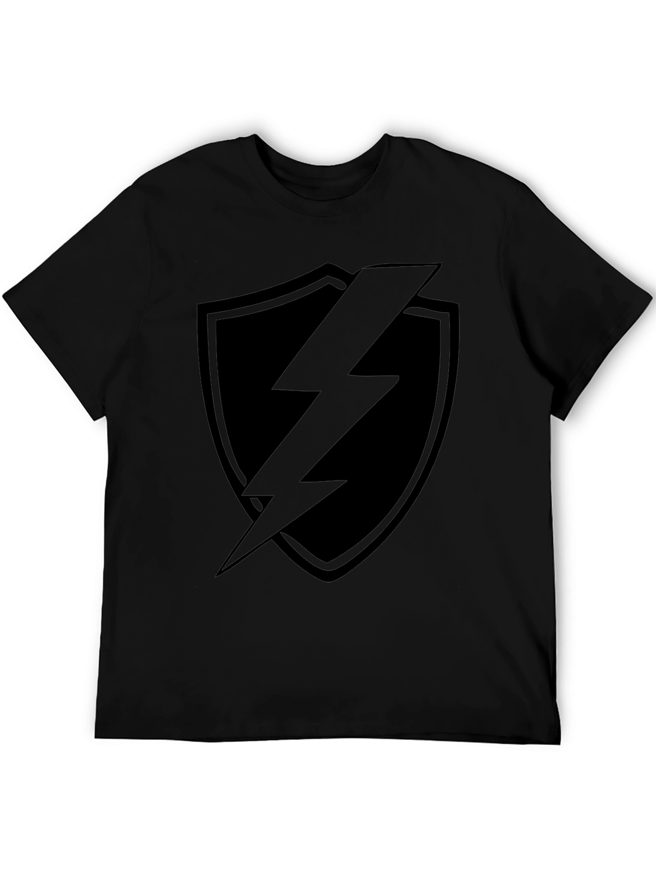 Black Lightning Bolt Shield Graphic T-Shirt
