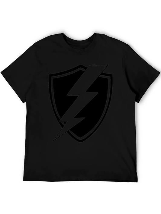 Black Lightning Bolt Shield Graphic T-Shirt