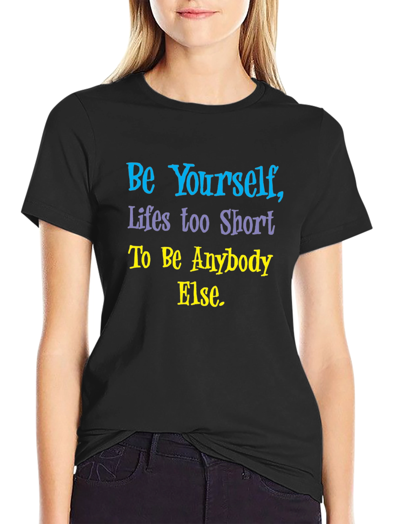 Be Yourself Graphic T-Shirt - Short Sleeve Black