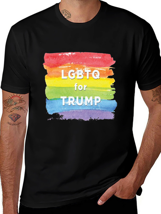LGBTQ for Trump T-Shirt - Rainbow Design Political Statement