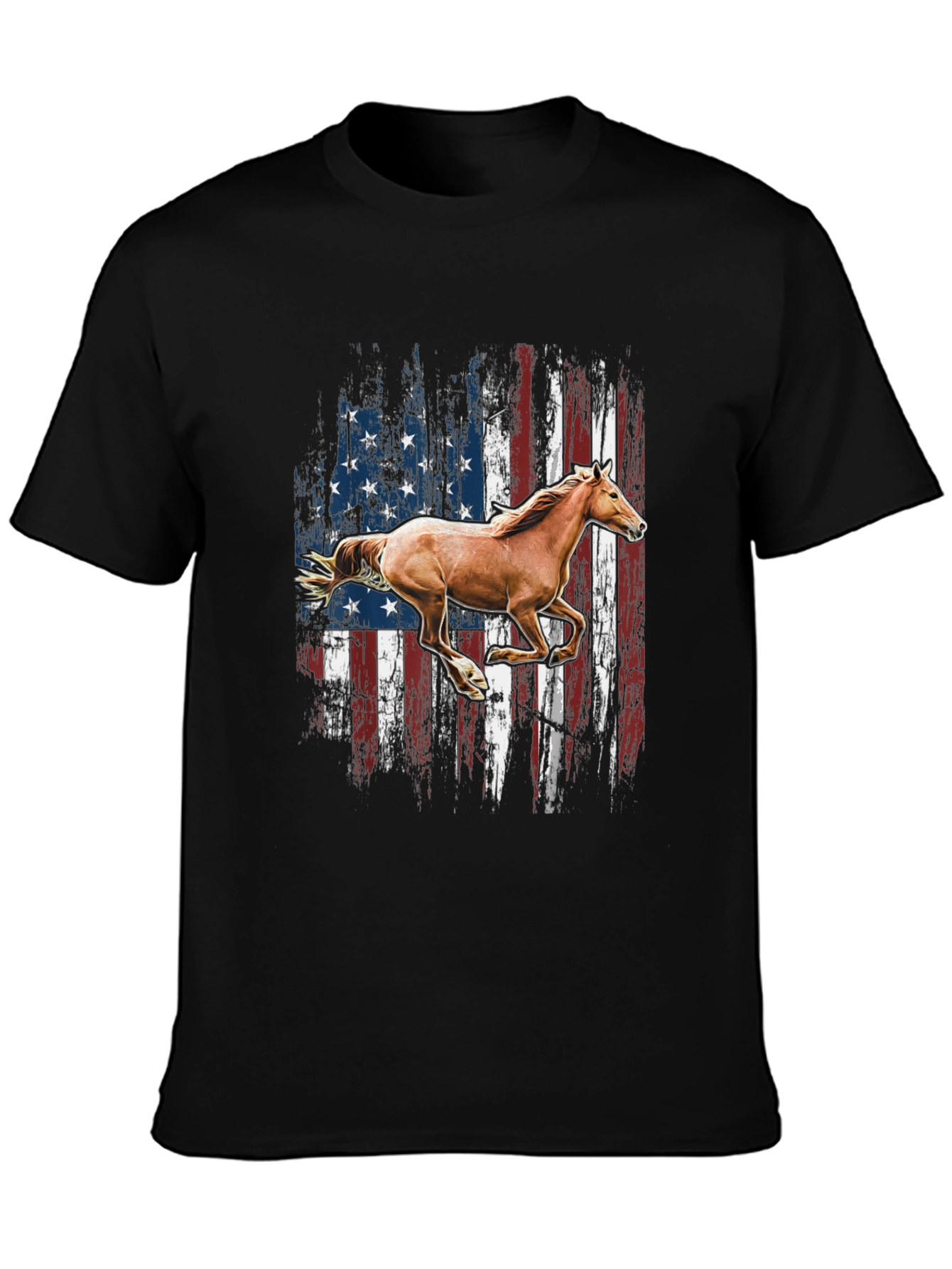 American Flag Horse Graphic T-Shirt