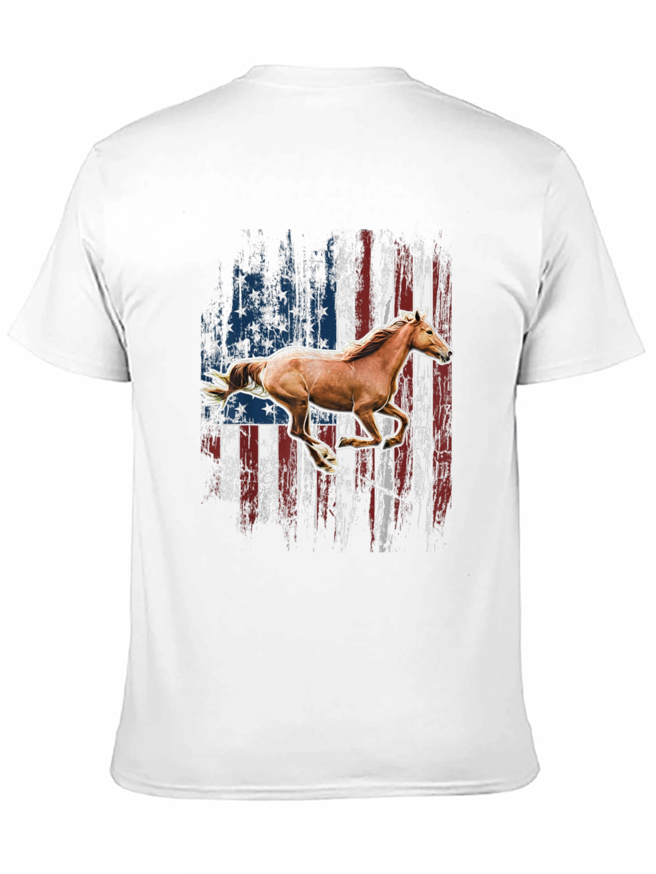 American Flag Horse Graphic T-Shirt
