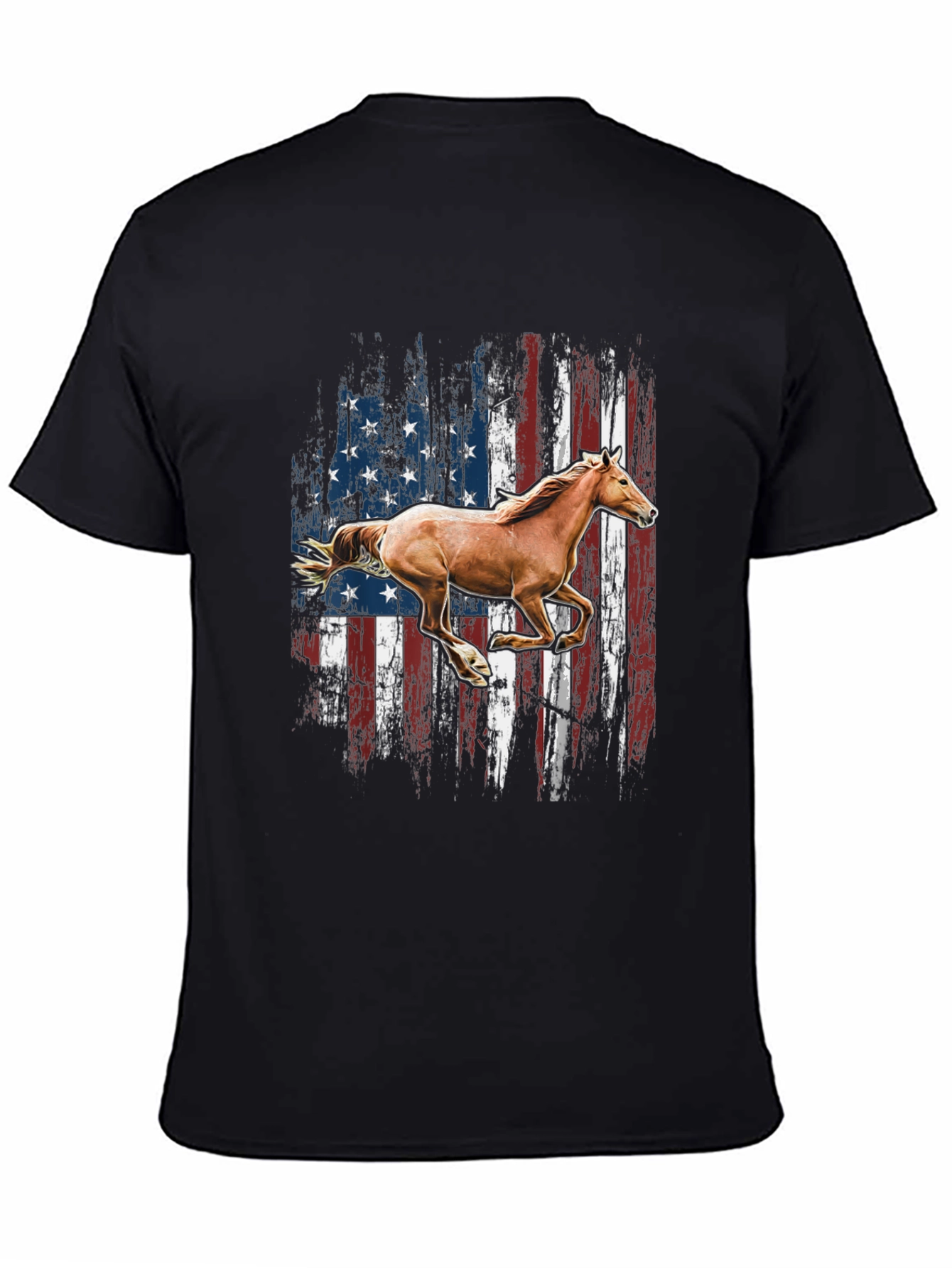 American Flag Horse Graphic T-Shirt