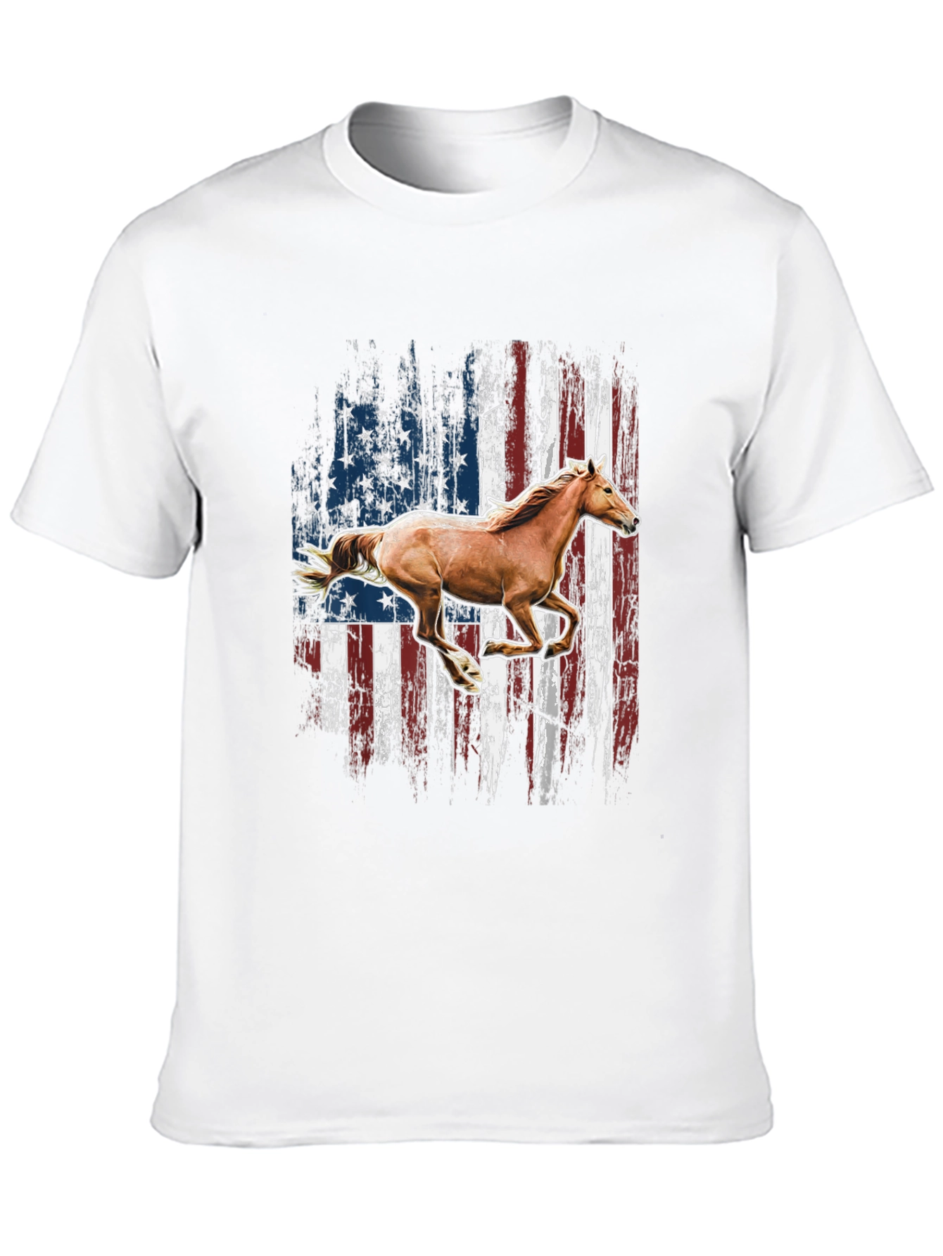American Flag Horse Graphic T-Shirt