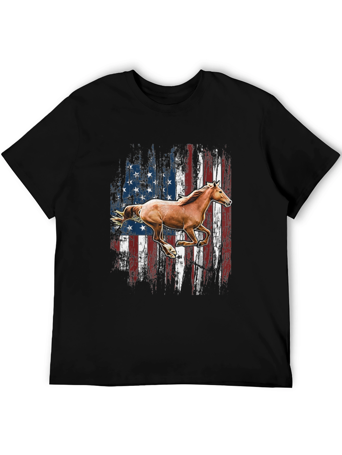 American Flag Horse Graphic T-Shirt