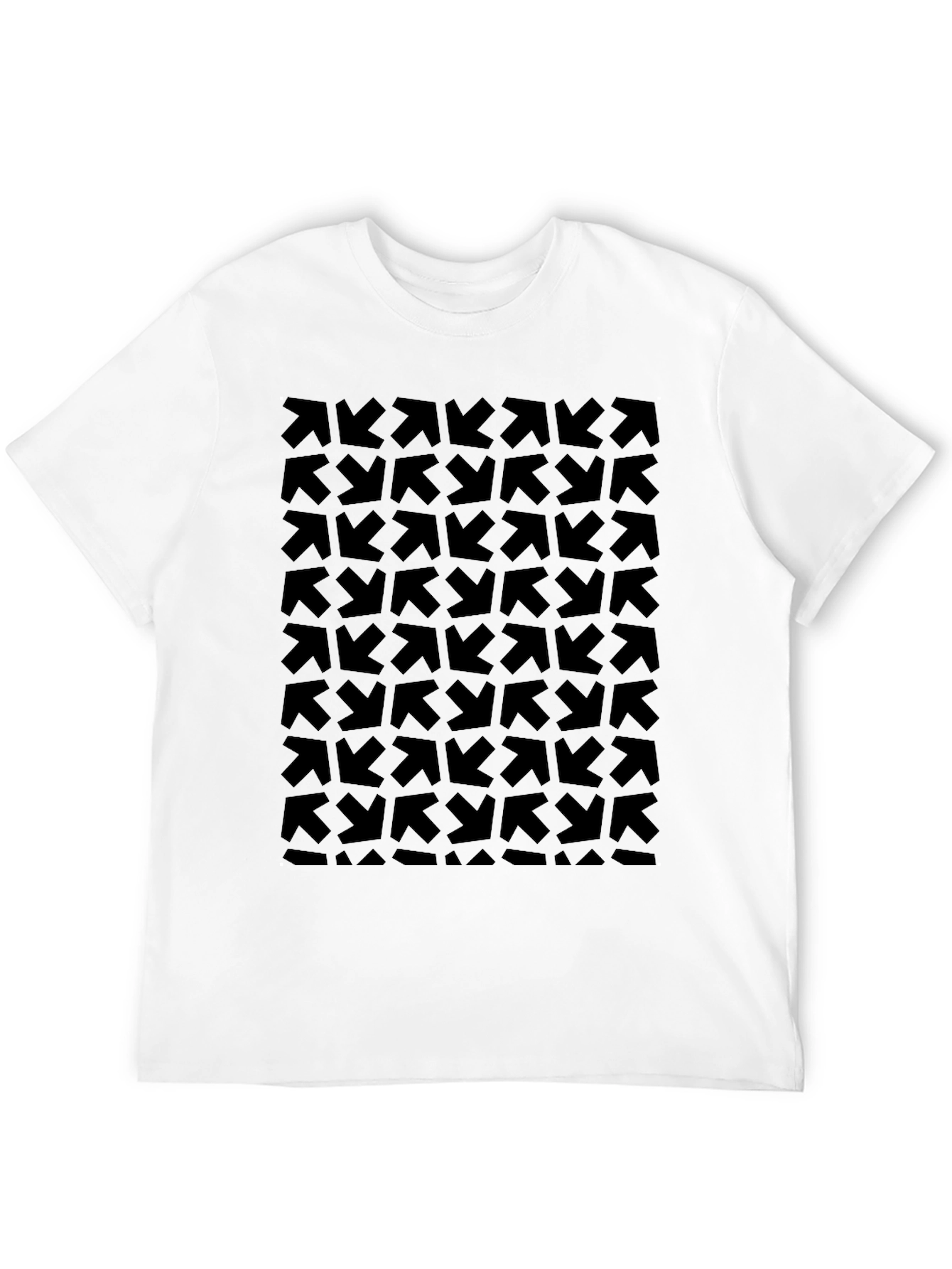 Abstract Arrow Pattern Black T-Shirt - Modern Graphic Tee