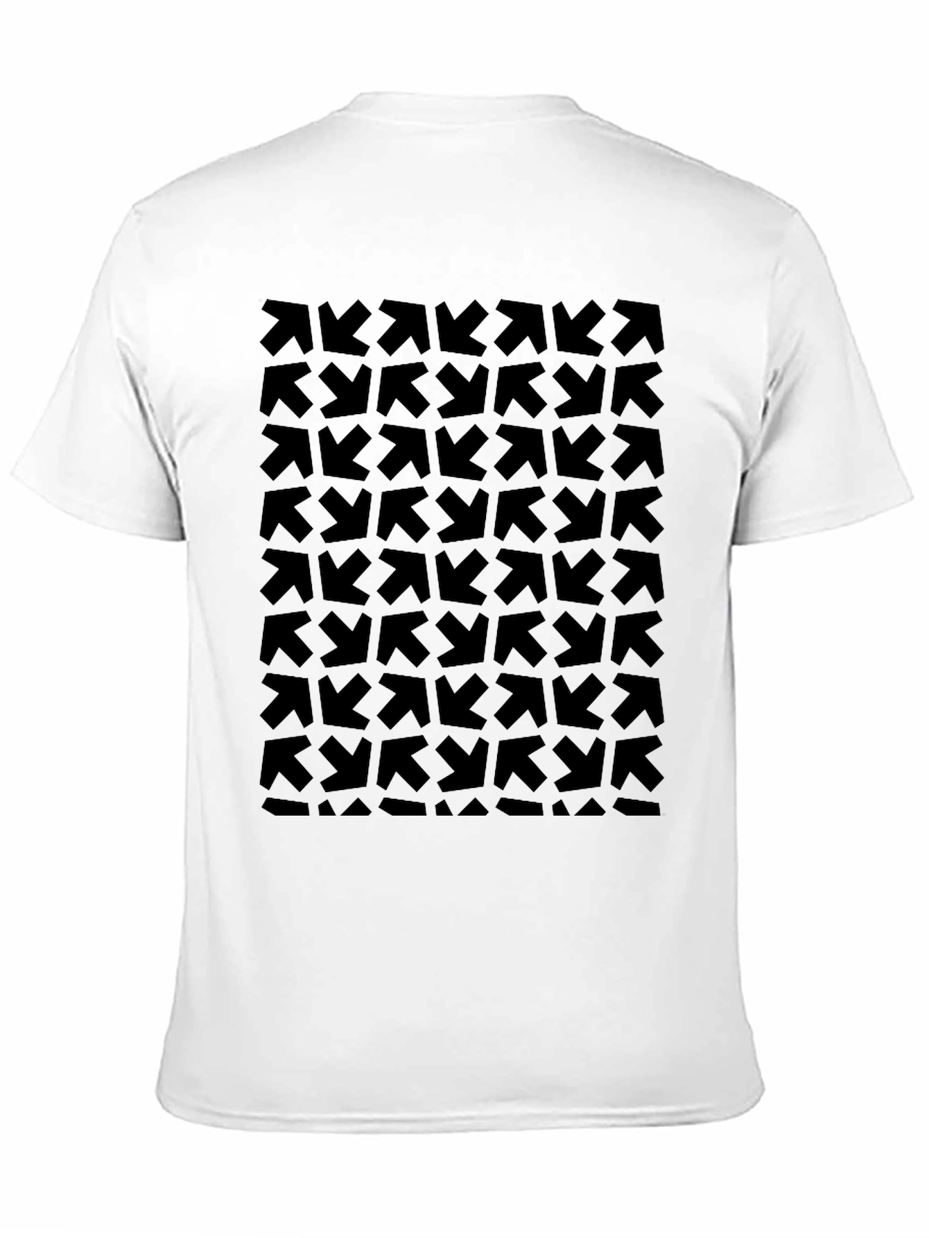 Abstract Arrow Pattern Black T-Shirt - Modern Graphic Tee