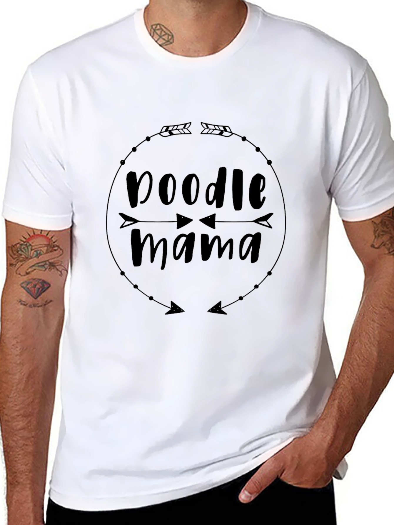 Doodle Mama Arrow Graphic Black T-Shirt