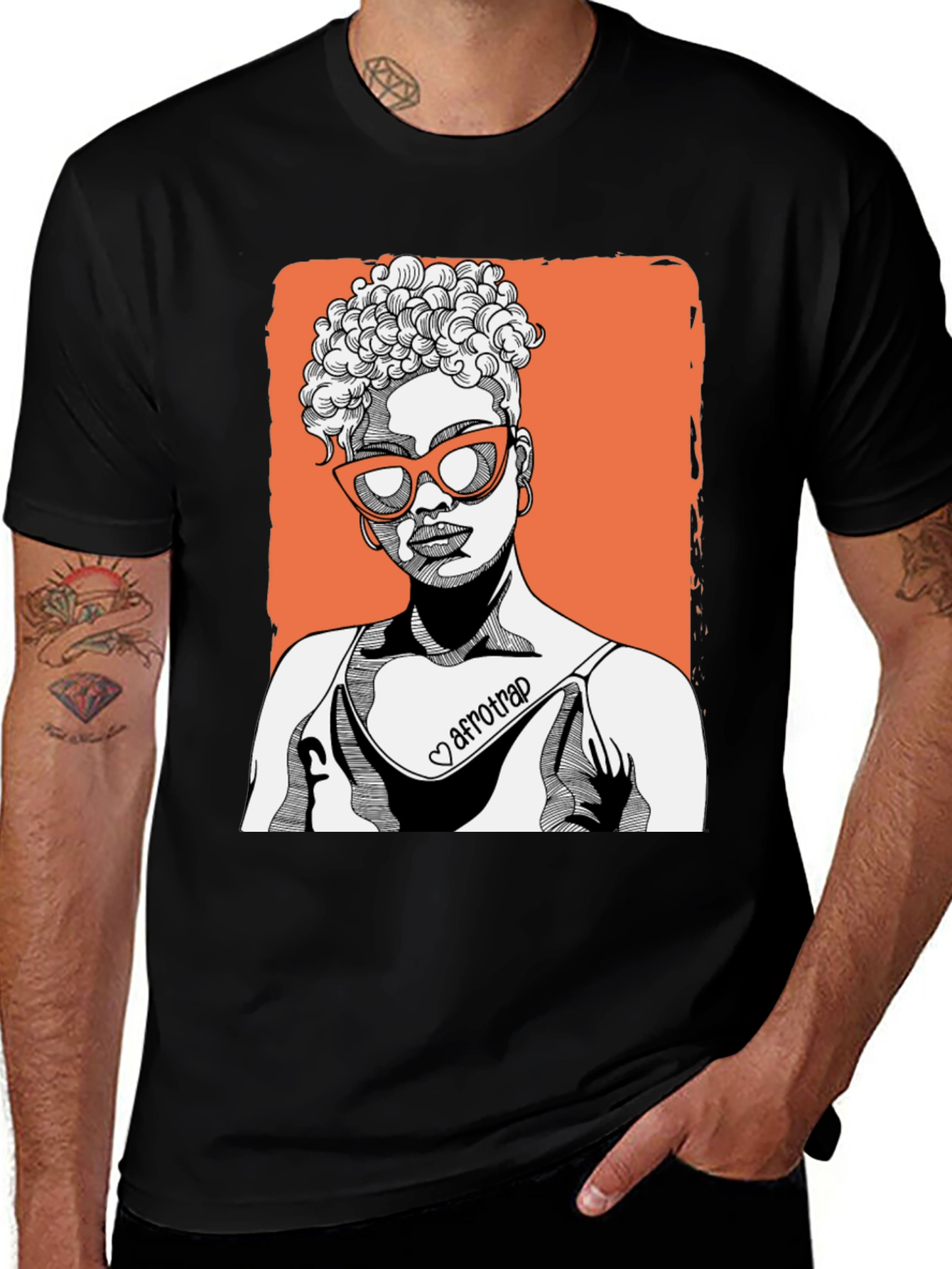 Afrotrap Graphic Tee - Stylish Black T-Shirt