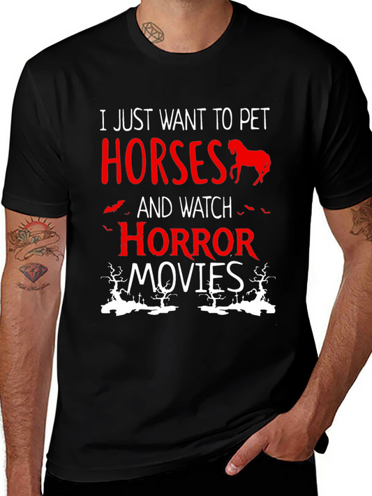 Pet Horses & Horror Movies T-Shirt