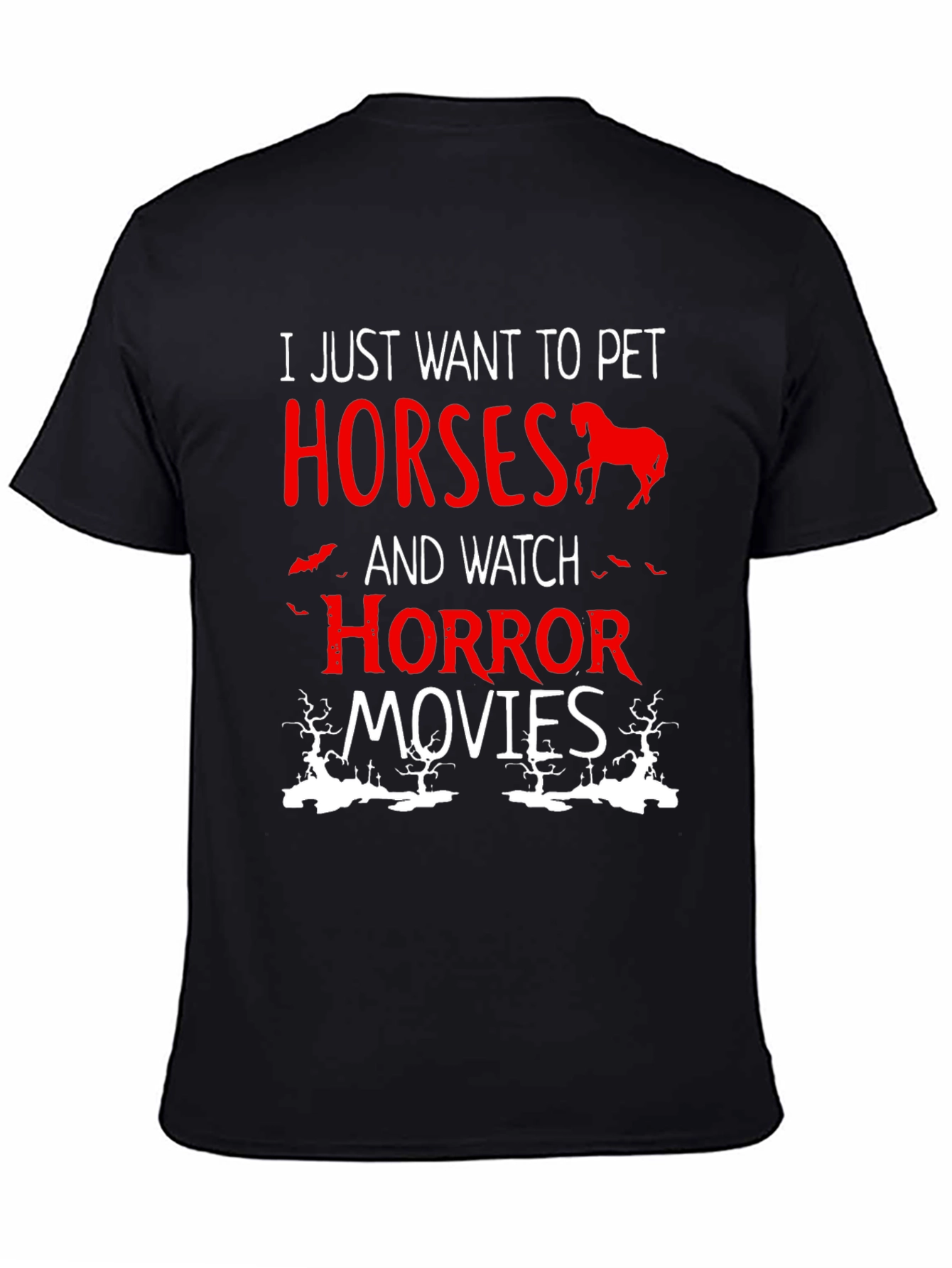 Pet Horses & Horror Movies T-Shirt