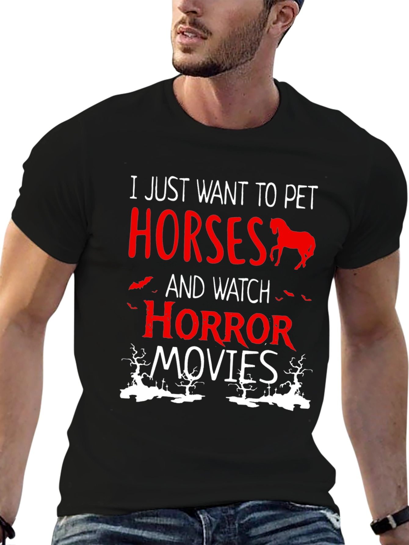 Pet Horses & Horror Movies T-Shirt