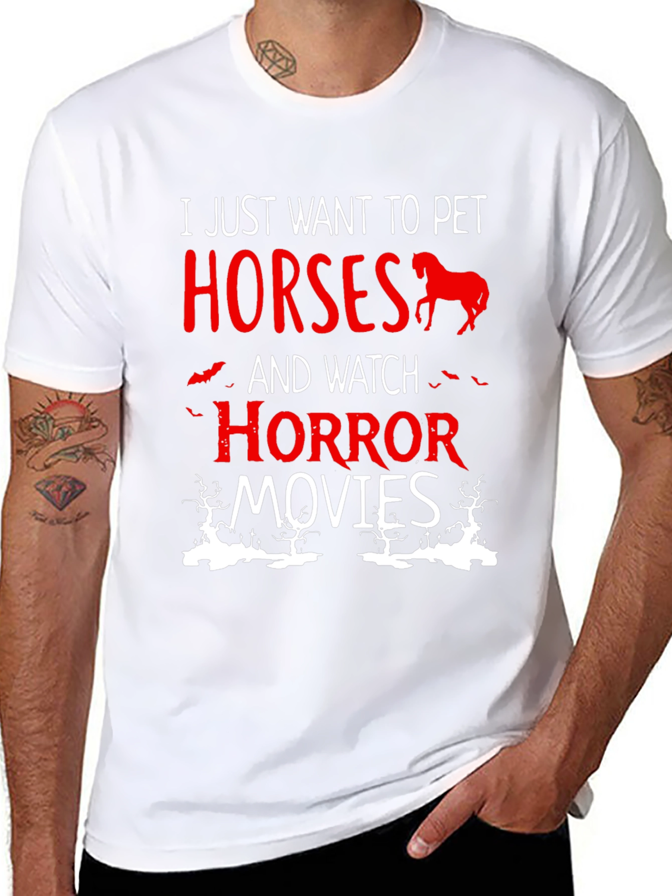 Pet Horses & Horror Movies T-Shirt