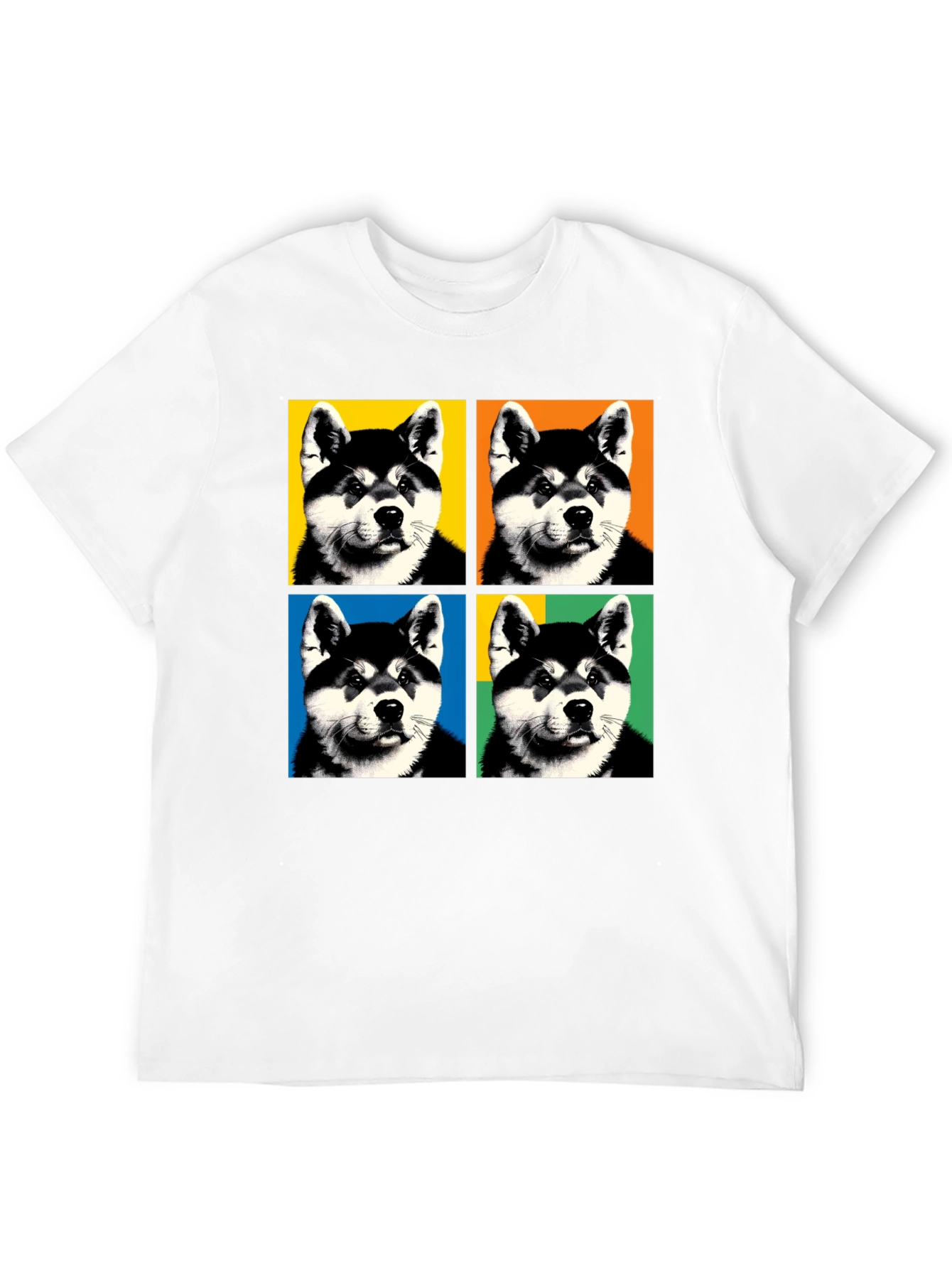 Pop Art Dog Graphic Black T-Shirt