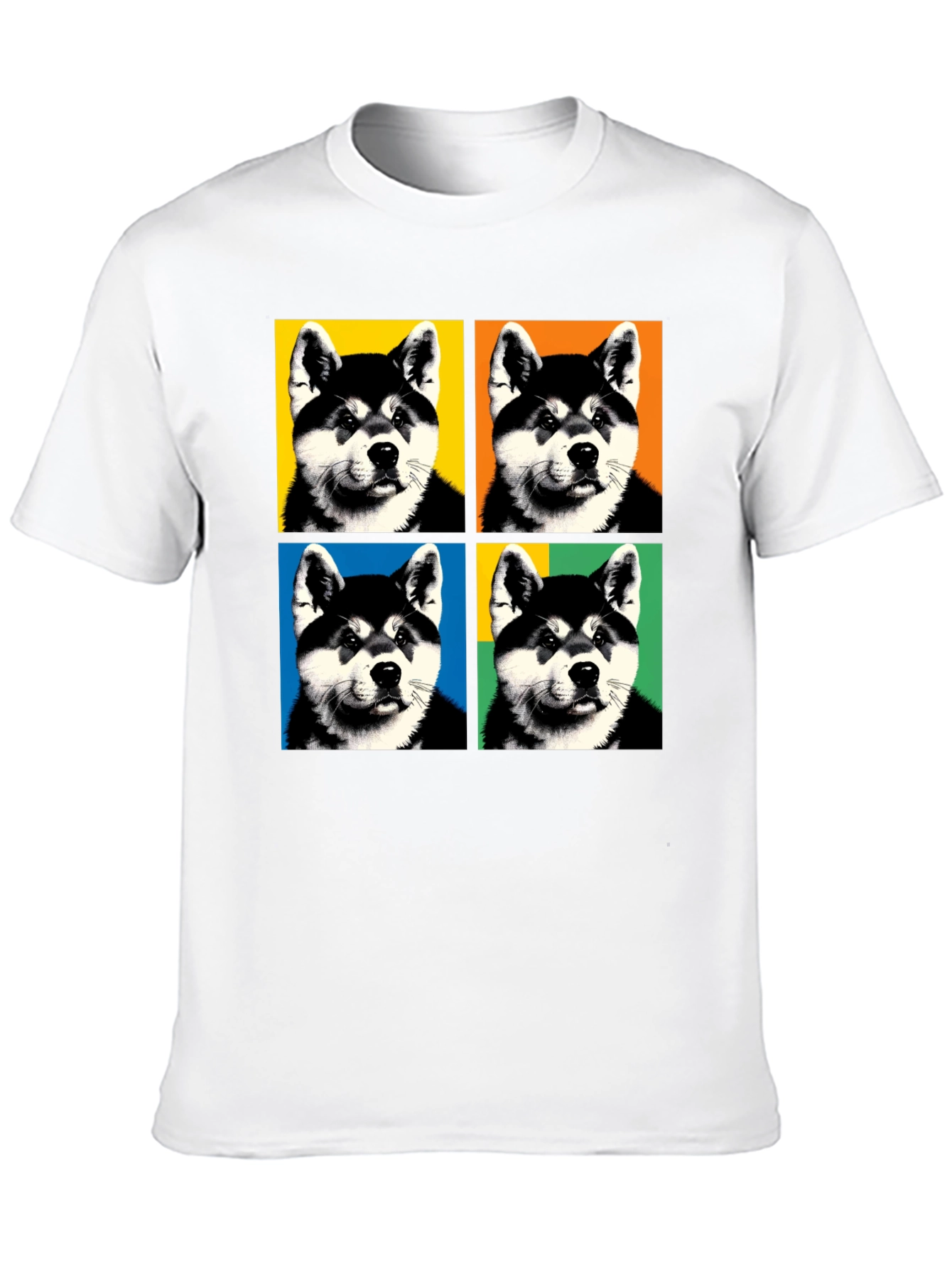 Pop Art Dog Graphic Black T-Shirt