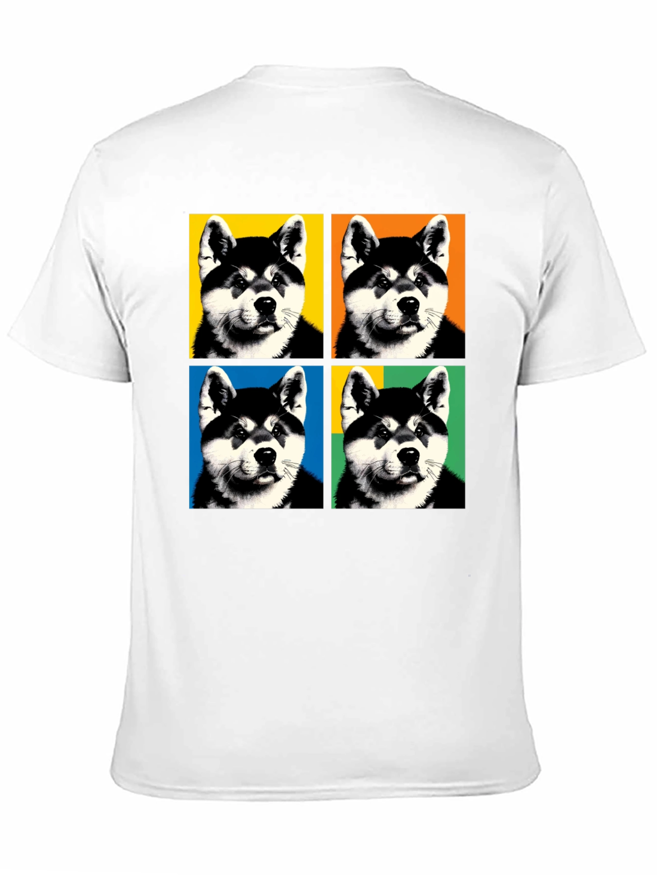 Pop Art Dog Graphic Black T-Shirt