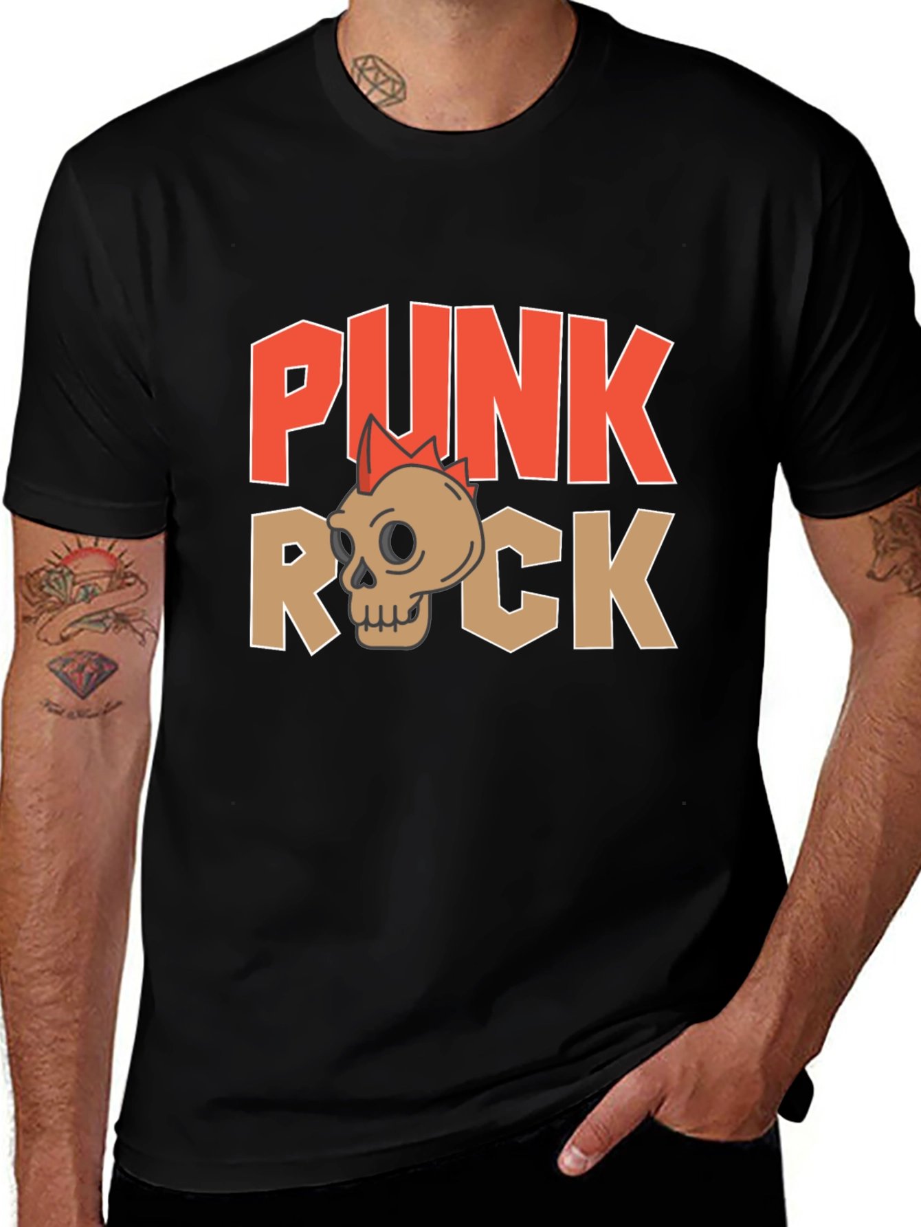 Punk Rock Skull Graphic T-Shirt - Edgy Streetwear