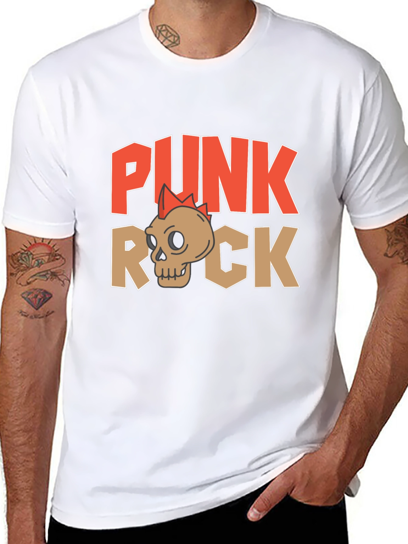 Punk Rock Skull Graphic T-Shirt - Edgy Streetwear