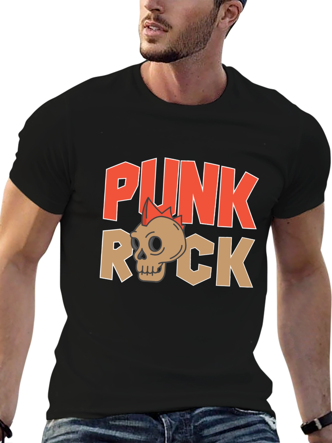 Punk Rock Skull Graphic T-Shirt - Edgy Streetwear