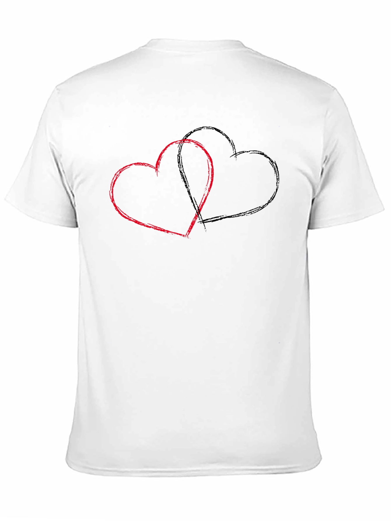 Mens Black T-Shirt with Heart Design